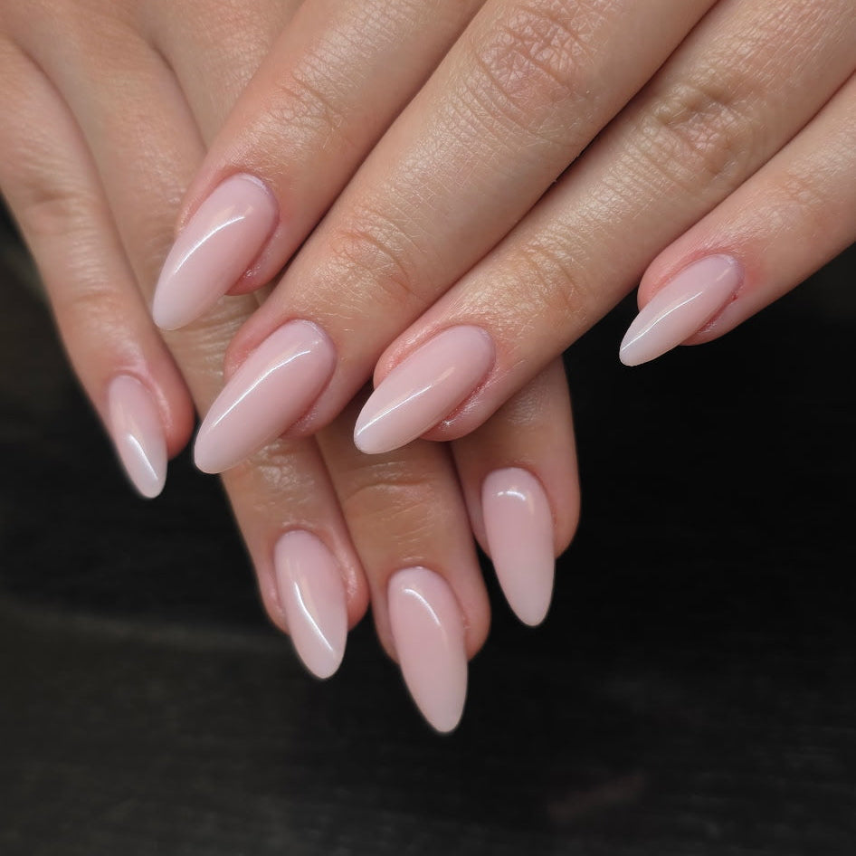 Close up of gel extensions single color