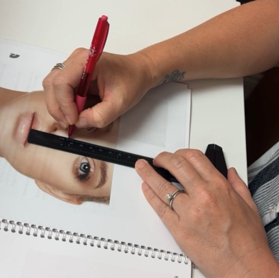 Brow Mapping Practice on paper