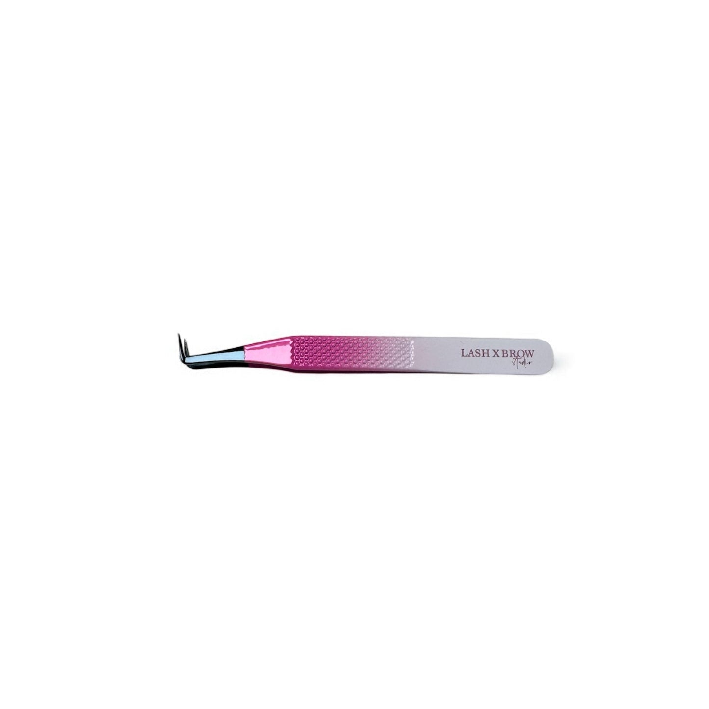 Pink Cotton Candy Limited Edition Volume Tweezers with 100% flush tips, soft pink finish, and precision grip for handmade volume fan application.