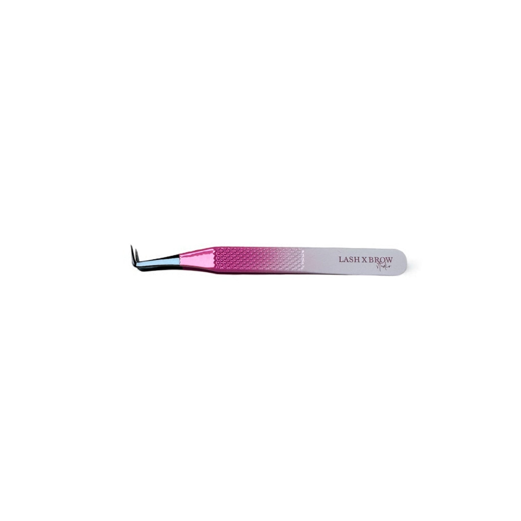 Pink Cotton Candy Limited Edition Volume Tweezers with 100% flush tips, soft pink finish, and precision grip for handmade volume fan application.