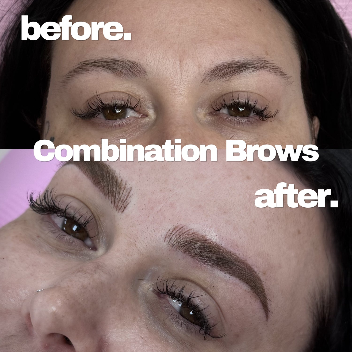 Before and After of Combination Brows Permanent Makeup